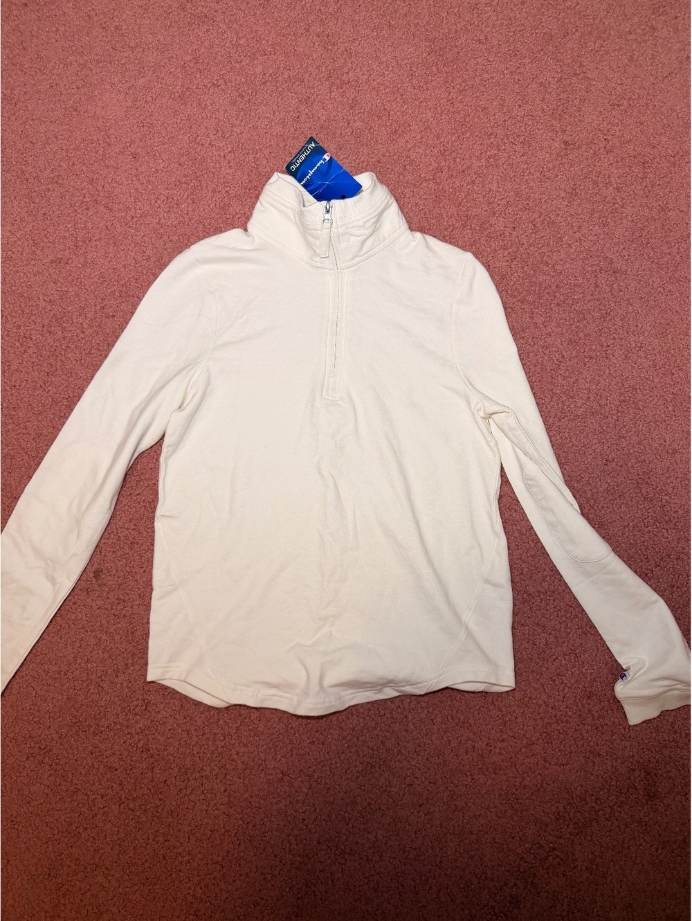 Champion Authentic Athletic Apparel White Half-Zip Pullover,